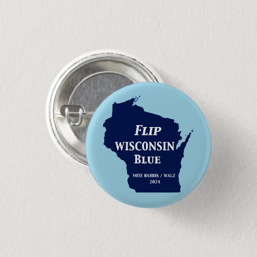 Wisconsin Blauw in 2024 Ronde Button 3,2 Cm (Voorkant /achterkant)
