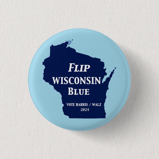 Wisconsin Blauw in 2024 Ronde Button 3,2 Cm (Voorkant)