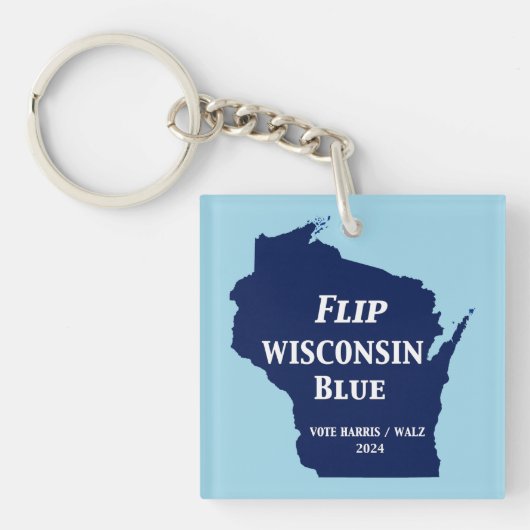 Wisconsin Blauw in 2024 Sleutelhanger (voorkant)