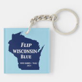 Wisconsin Blauw in 2024 Sleutelhanger (Achterkant)
