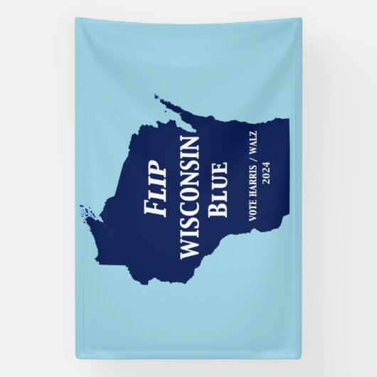 Wisconsin Blauw in 2024 Spandoek (Verticaal)