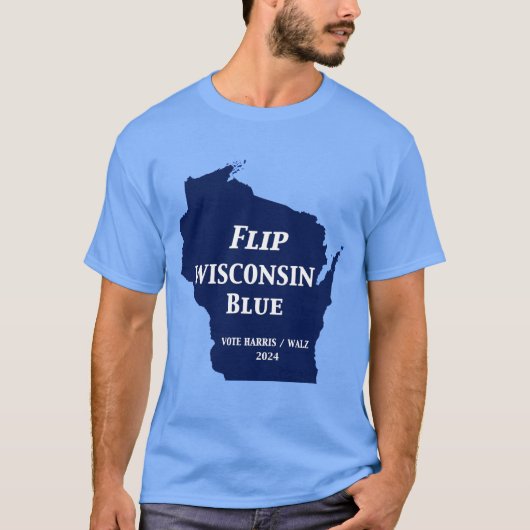Wisconsin Blauw in 2024 T-shirt (Voorkant)