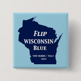 Wisconsin Blauw in 2024 Vierkante Button 5,1 Cm