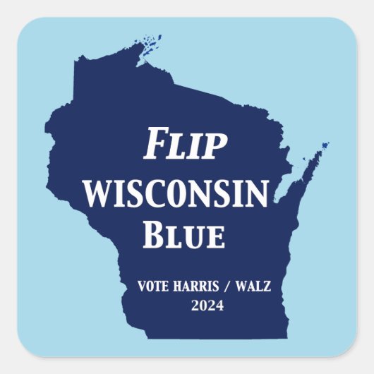 Wisconsin Blauw in 2024 Vierkante Sticker (Voorkant)