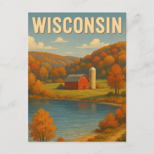 Wisconsin Boerderijen Briefkaart (Voorkant)