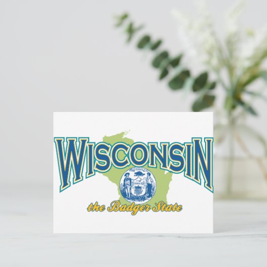 Wisconsin Briefkaart (Staand voorkant)