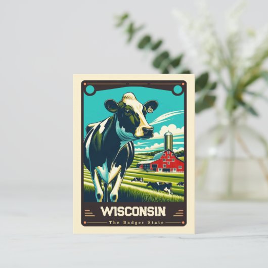 Wisconsin |  Briefkaart van patriottische geest (Staand voorkant)
