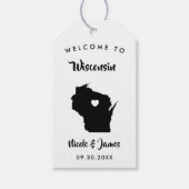 Wisconsin bruiloft welkomsttas Labels, kaart Cadeaulabel (Voorkant)