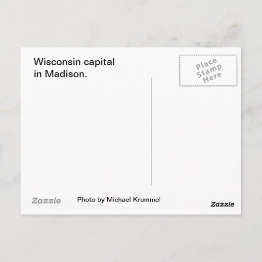 Wisconsin Capital Briefkaart (Achterkant)