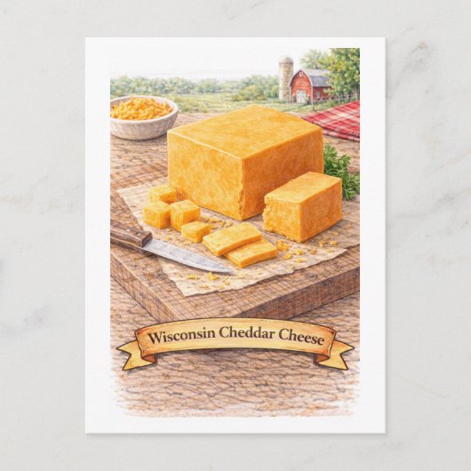Wisconsin Cheddar Cheese (American Food Series) Briefkaart (Voorkant)