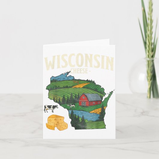 Wisconsin Cheese State Pride Farm Dairy Lover Gift Kaart (Voorkant)