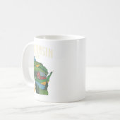 Wisconsin Cheese State Pride Farm Dairy Lover Gift Koffiemok (Voorkant links)