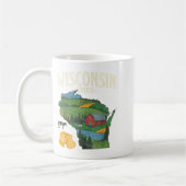 Wisconsin Cheese State Pride Farm Dairy Lover Gift Koffiemok (Links)