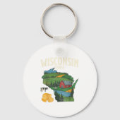 Wisconsin Cheese State Pride Farm Dairy Lover Gift Sleutelhanger (Voorkant)