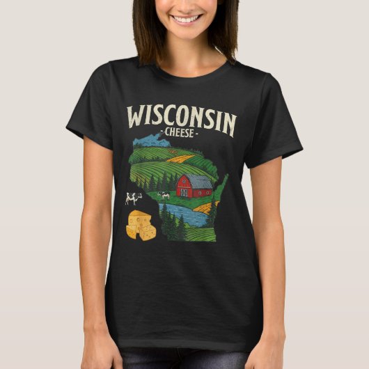 Wisconsin Cheese State Pride Farm Dairy Lover Gift T-shirt (Voorkant)