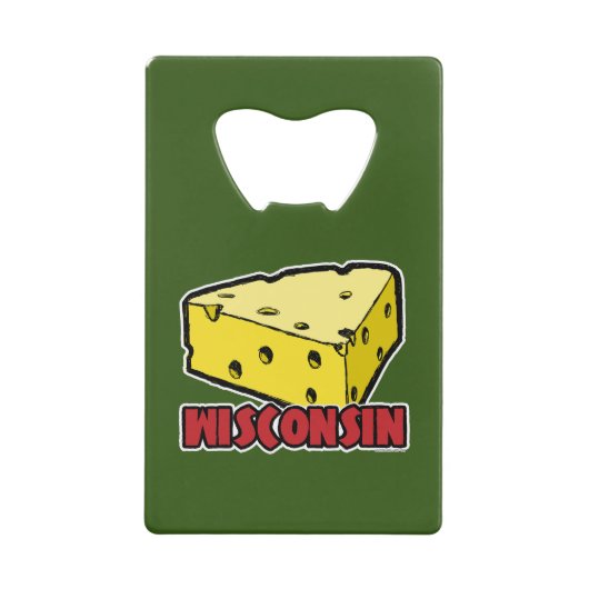 Wisconsin Cheese Wedge Creditkaart Flessenopener (Voorkant)