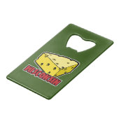 Wisconsin Cheese Wedge Creditkaart Flessenopener (Voorkant Gekanteld)