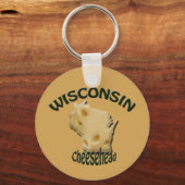Wisconsin Cheesehead Cheese Sleutelhanger (Voorkant)