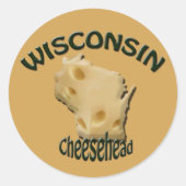 Wisconsin Cheesehead Cheese Sticker (Voorkant)