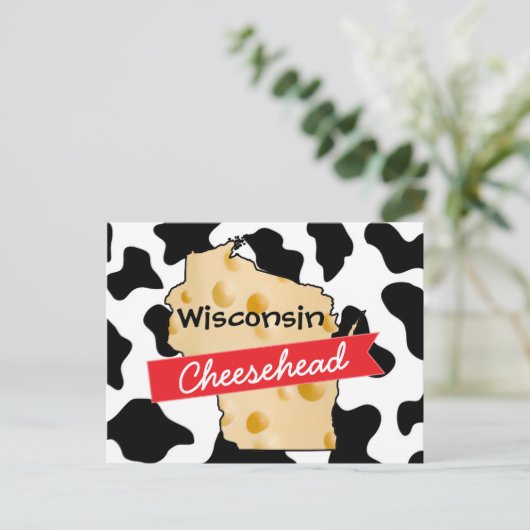 Wisconsin Cheesehead Cow Pattern Briefkaart (Staand voorkant)