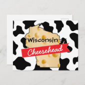 Wisconsin Cheesehead Cow Pattern Briefkaart (Voorkant / Achterkant)