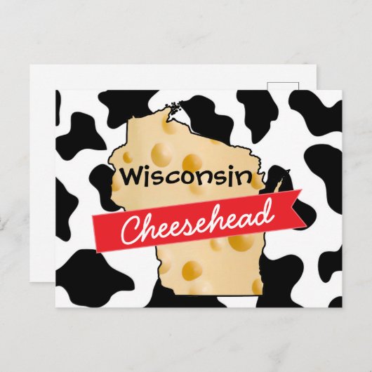 Wisconsin Cheesehead Cow Pattern Briefkaart