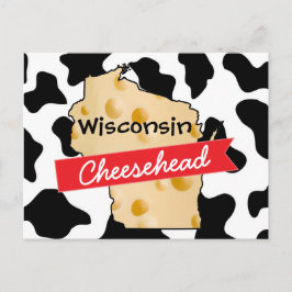 Wisconsin Cheesehead Cow Pattern Briefkaart