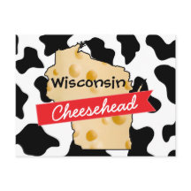 Wisconsin Cheesehead Cow Pattern Briefkaart