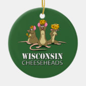 Wisconsin Cheesehead Mice Keramisch Ornament (Voorkant)