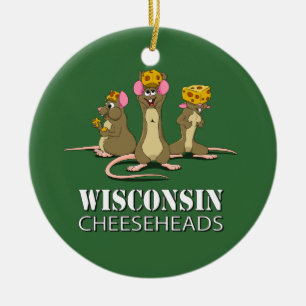 Wisconsin Cheesehead Mice Keramisch Ornament