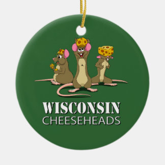 Wisconsin Cheesehead Mice Keramisch Ornament