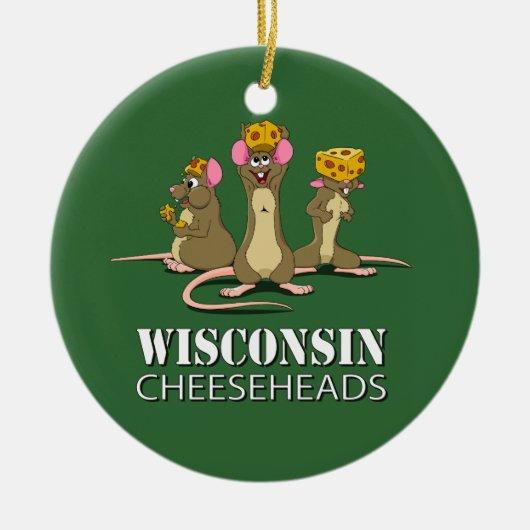 Wisconsin Cheesehead Mice Keramisch Ornament (Voorkant)