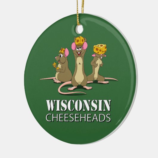 Wisconsin Cheesehead Mice Keramisch Ornament (Links)