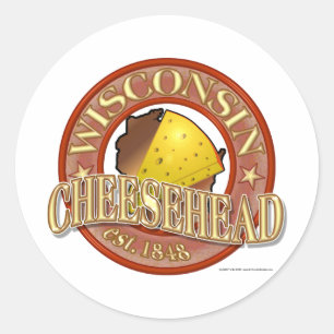 Wisconsin Cheesehead Seal Ronde Sticker