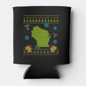 Wisconsin Christmas Ugly Shirt Blikjeskoeler (Voorkant)