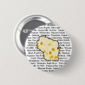 Wisconsin Cities Cheese Head Button (Voorkant /achterkant)