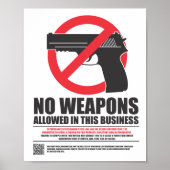 Wisconsin Concealed Carry Sign - Zakelijk Poster (Voorkant)