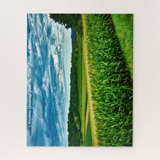 Wisconsin Corn Fields.kerstgroeten Legpuzzel (Verticaal)