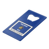 Wisconsin Creditkaart Flessenopener (Voorkant Gekanteld)