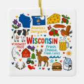 Wisconsin Custom Family Trip Christmas Keramisch Ornament (Voorkant)