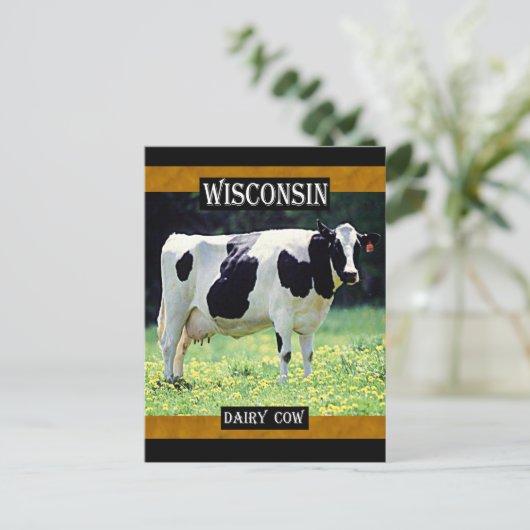 Wisconsin Dairy Cow Briefkaart (Staand voorkant)