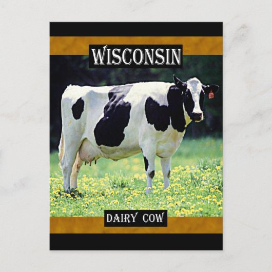 Wisconsin Dairy Cow Briefkaart (Voorkant)