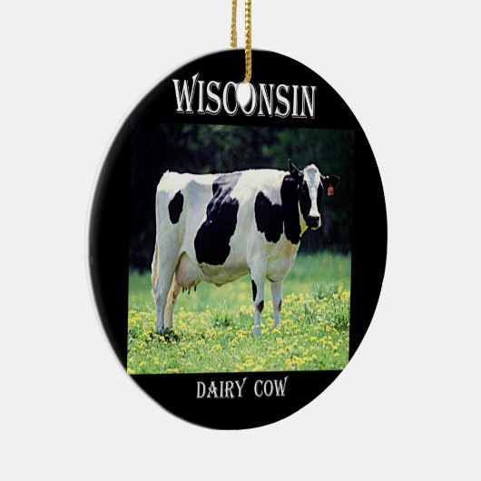 Wisconsin Dairy Cow Keramisch Ornament (Rechts)