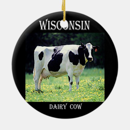 Wisconsin Dairy Cow Keramisch Ornament (Achterkant)