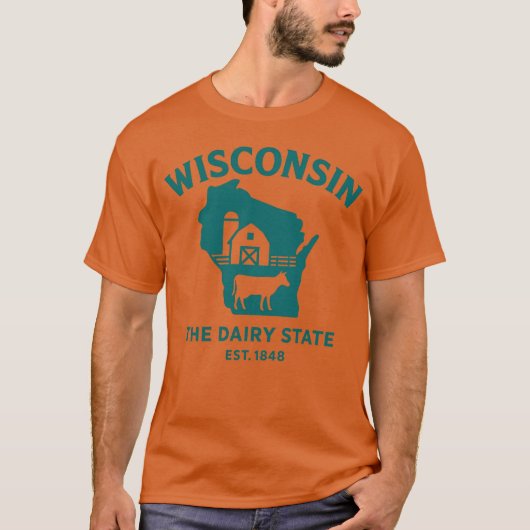 Wisconsin Dairy State Schuur Overzicht T-shirt (Voorkant)