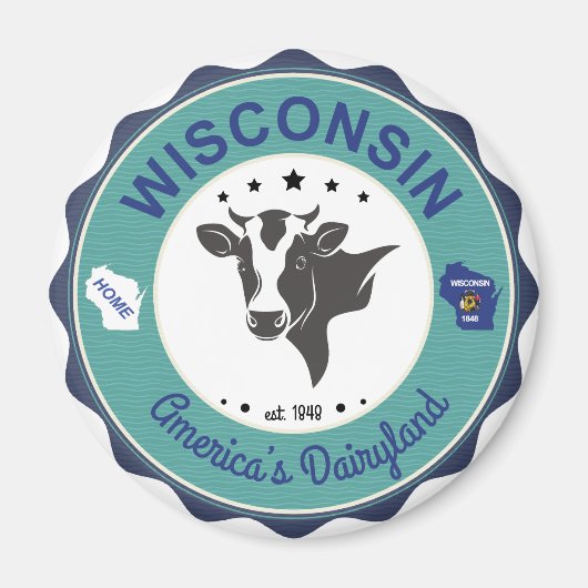Wisconsin Dairyland Badge Magnet (Voorkant)