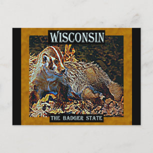 Wisconsin de deelstaat Badger Briefkaart