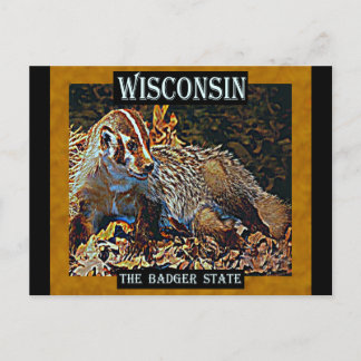 Wisconsin de deelstaat Badger Briefkaart