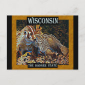 Wisconsin de deelstaat Badger Briefkaart (Voorkant)