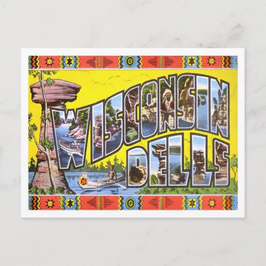 Wisconsin Dells  Big Letters Briefkaart (Voorkant)